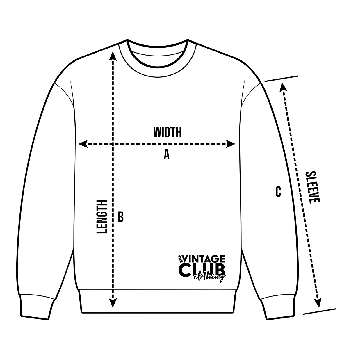 Sweatshirt measurement guide