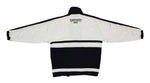 Champion - Black and White Zip-Up Track Jacket with Cinch Waist 1990s Medium