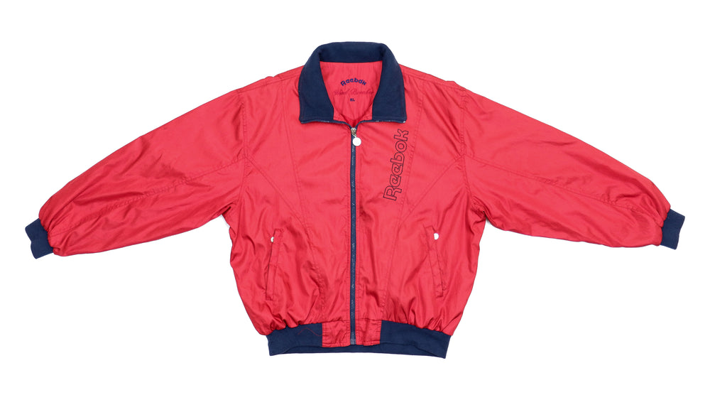 Reebok - Red Jersey Style Windbreaker 1990s X-Large