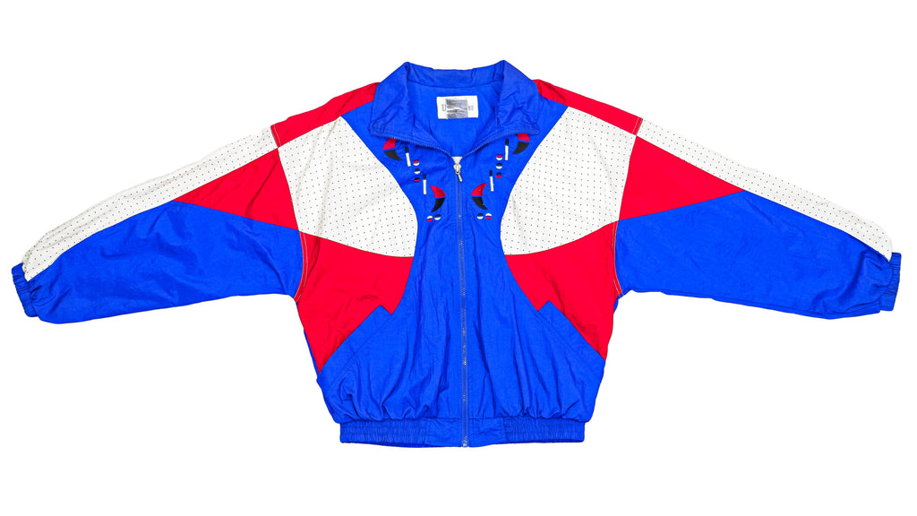 Wilson - Blue, Red & White Colorway Windbreaker 1990s Medium Vintage Retro