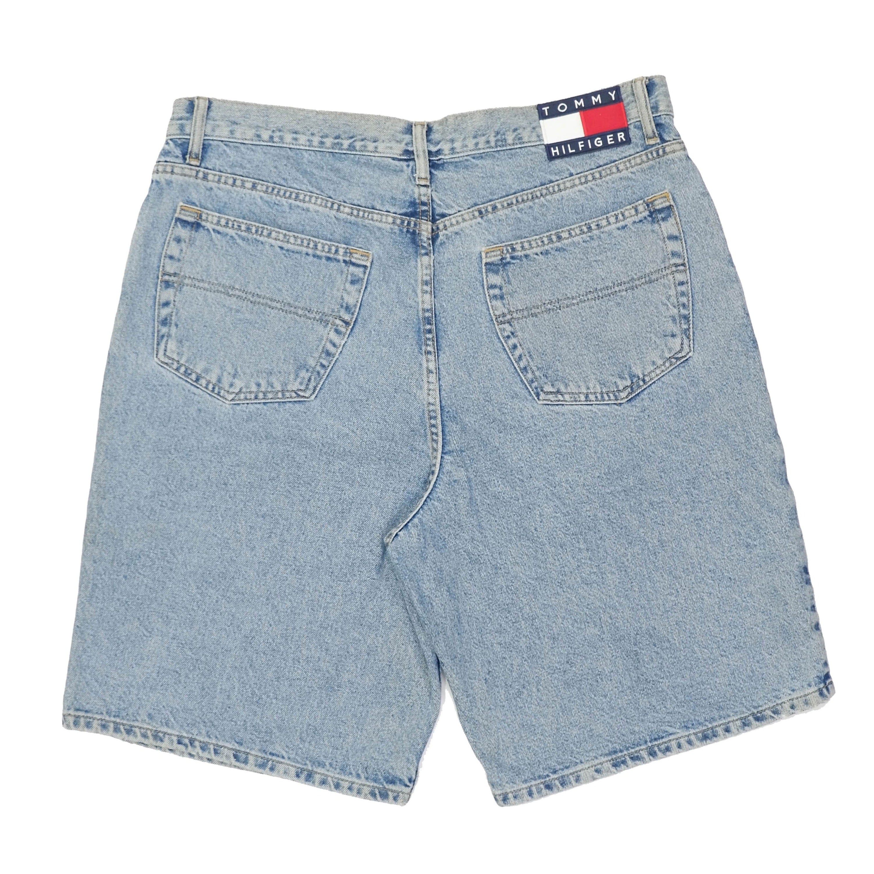 Tommy Hilfiger - Light-Wash Jean Shorts 1990s Womens 38