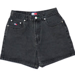 Tommy Hilfiger - Black Jean Shorts 1990s Womens 8