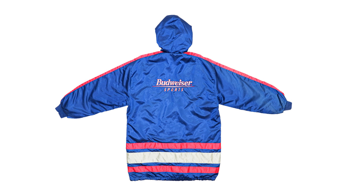 Budweiser - Blue Budweiser Spell-Out Jacket 1990s Large Vintage Retroo