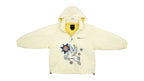 Vintage (Kensho Abe) - Cream 1/4 Zip Spell-Out Hooded Jacket 1990s Large Vintage Retro