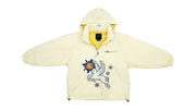 Vintage (Kensho Abe) - Cream 1/4 Zip Spell-Out Hooded Jacket 1990s Large Vintage Retro