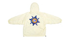 Vintage (Kensho Abe) - Cream 1/4 Zip Spell-Out Hooded Jacket 1990s Large Vintage Retro