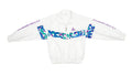 Le Coq Sportif - White & Blue Spell-Out Windbreaker 1990s Medium Vintage Retro