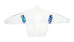 Le Coq Sportif - White & Blue Spell-Out Windbreaker 1990s Medium Vintage Retro