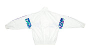 Le Coq Sportif - White & Blue Spell-Out Windbreaker 1990s Medium Vintage Retro