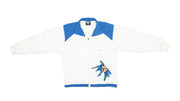 Adidas -  White with Blue Windbreaker 1990s Medium Vintage Retro