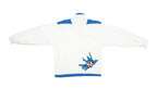 Adidas -  White with Blue Windbreaker 1990s Medium Vintage Retro