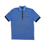 Vintage (MCM) - Blue 1/4 Zip Spell-Out Polo T-Shirt 1990s Medium Vintage Retro
