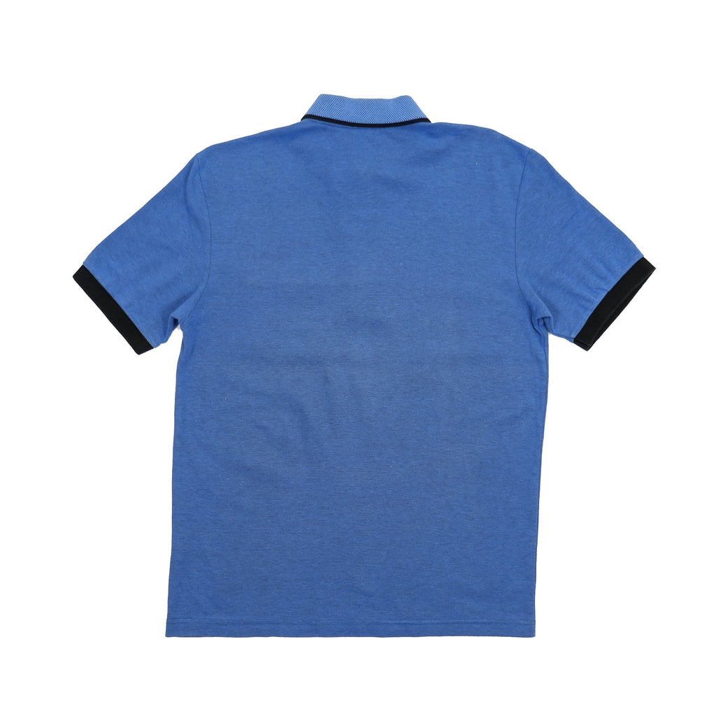Vintage (MCM) - Blue 1/4 Zip Spell-Out Polo T-Shirt 1990s Medium Vintage Retro