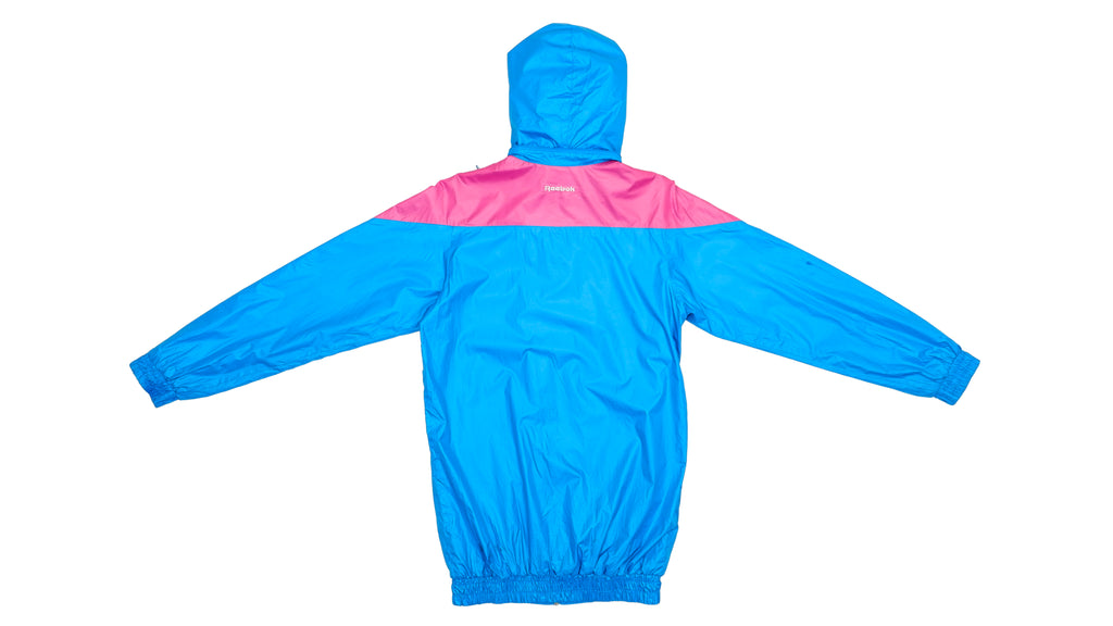 Reebok - Blue and Pink Big Logo Windbreaker Small