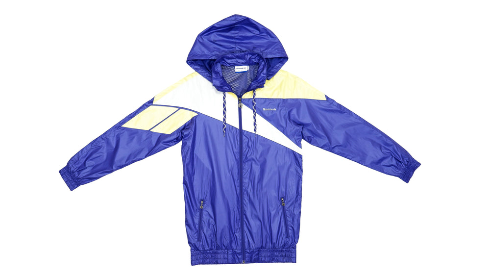 Reebok - Purple and Yellow Big Logo Windbreaker Small