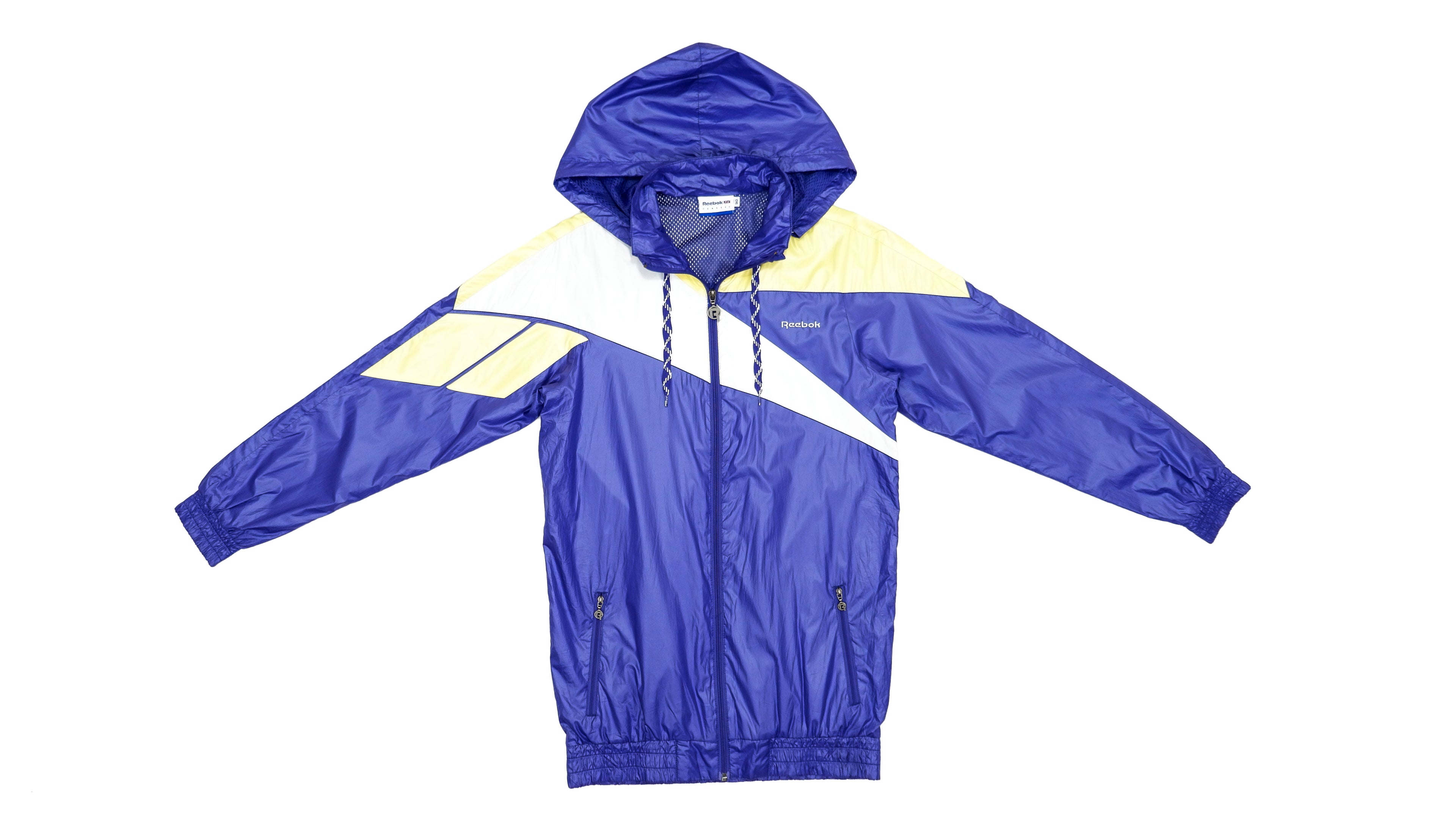 Reebok - Purple and Yellow Big Logo Windbreaker Small