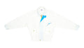 FILA - White FILA Sport Biella Italia Bomber Jacket with Yellow Zipper Detail 1990s Medium