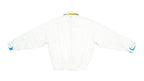 FILA - White FILA Sport Biella Italia Bomber Jacket with Yellow Zipper Detail 1990s Medium