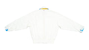 FILA - White FILA Sport Biella Italia Bomber Jacket with Yellow Zipper Detail 1990s Medium