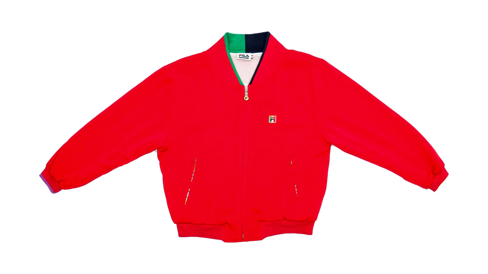 FILA - Red Big Spell Out Jacket 1990s Medium