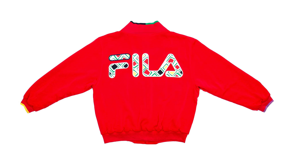 FILA - Red Big Spell Out Jacket 1990s Medium