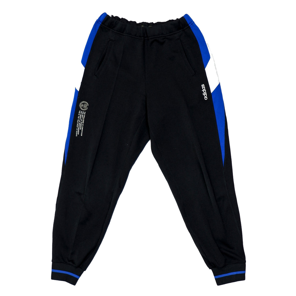 Adidas - Black Sweatpants with Blue Detail 1990s Medium