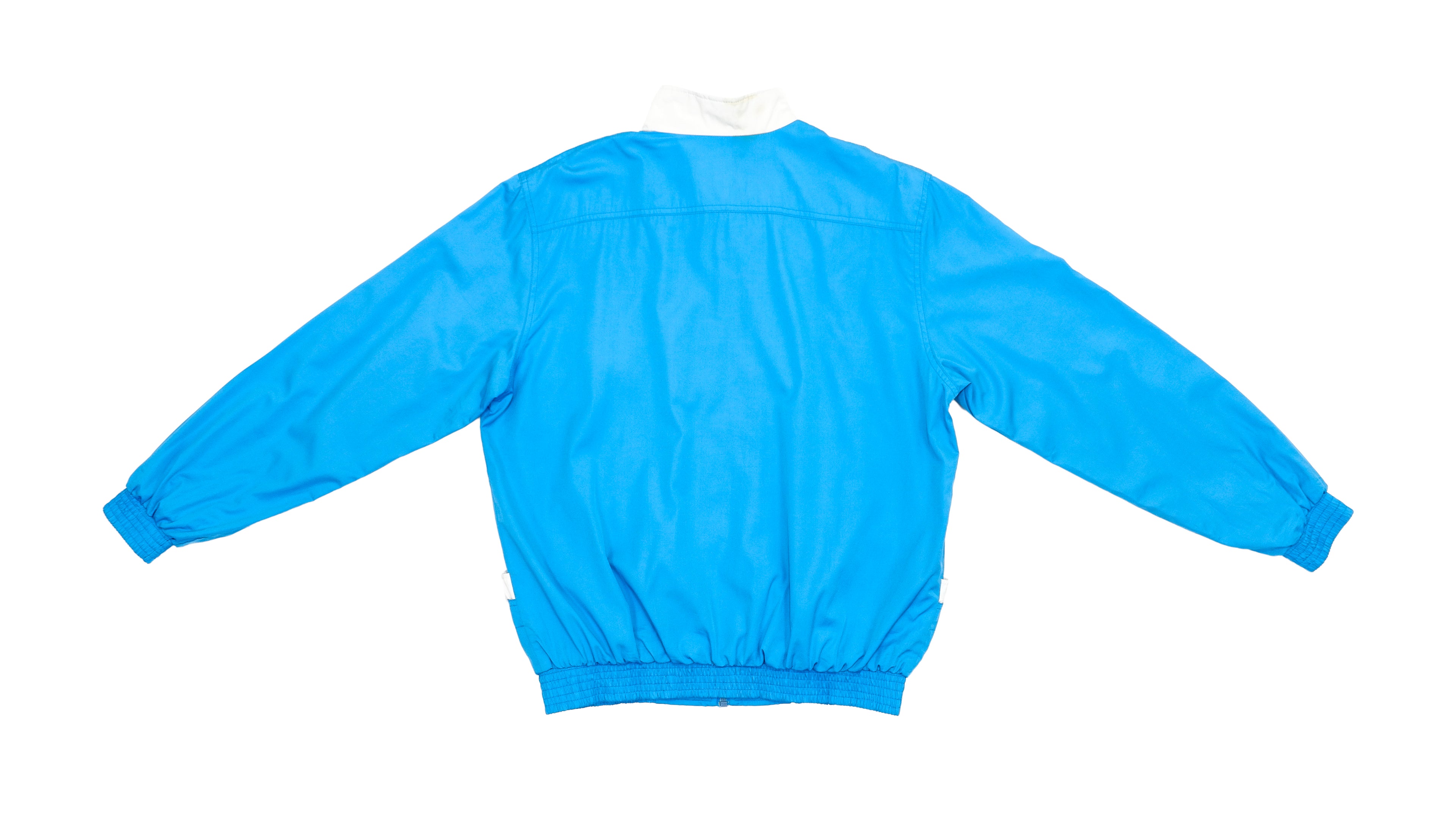 Adidas -  Blue & White Windbreaker 1990s Medium Vintage Retro