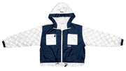 FILA - Blue and White Womens Quilted Jacket 1990s X-Large