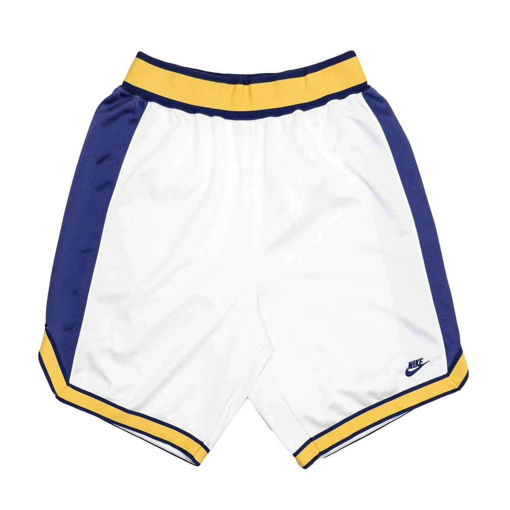 Nike - White with Yellow & Blue Line Shorts 1990s X-Large Vintage Retro