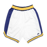 Nike - White with Yellow & Blue Line Shorts 1990s X-Large