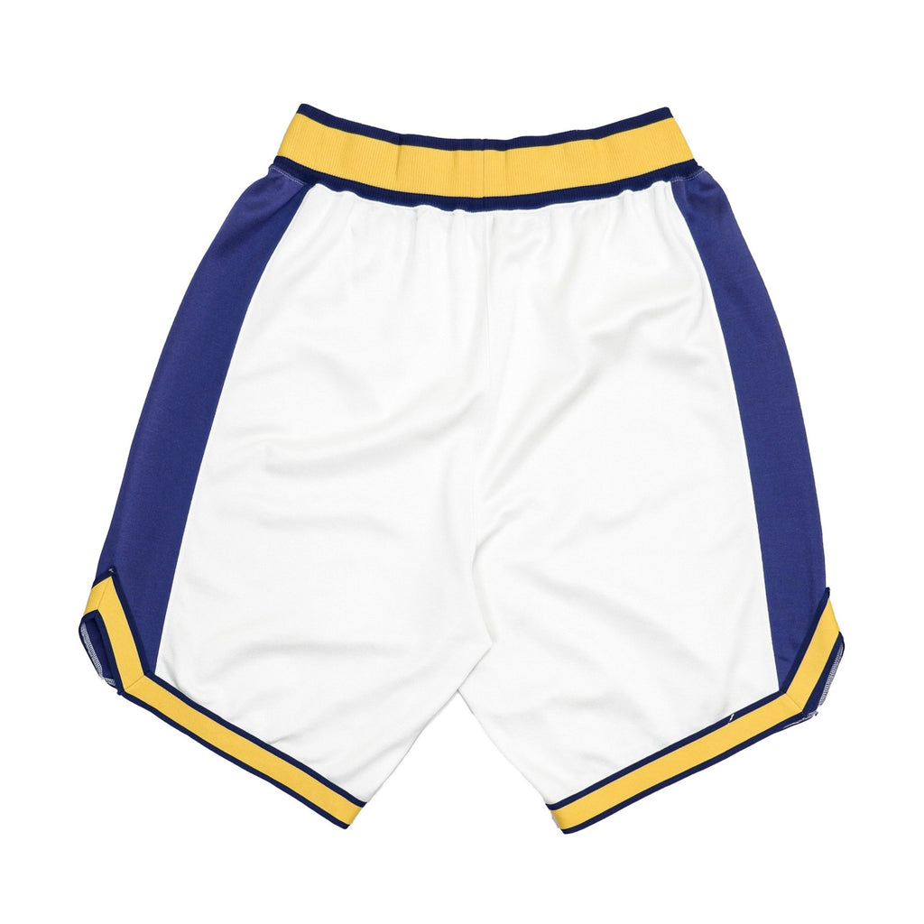 Nike - White with Yellow & Blue Line Shorts 1990s X-Large Vintage Retro