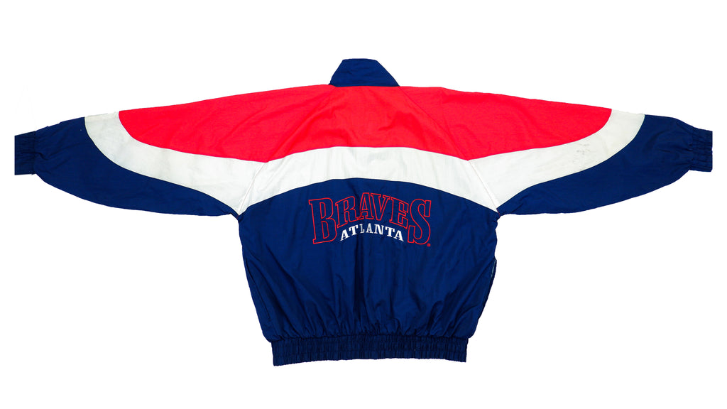 MLB (Genuine Merchandise) - Atlanta Braves Spell-Out Windbreaker 1990s X-Large Vintage Retro Baseball