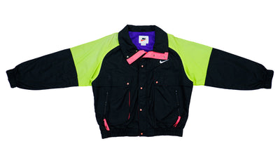 Nike - Black& Green Colorblock Bomber 1990s Large