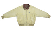 FILA - Beige Suede Reversible Bomber Jacket 1990s Large Vintage Retro