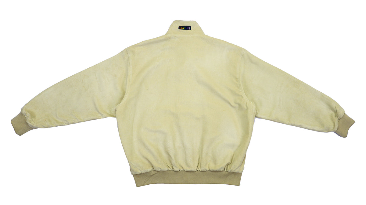 FILA - Beige Suede Reversible Bomber Jacket 1990s Large Vintage Retro