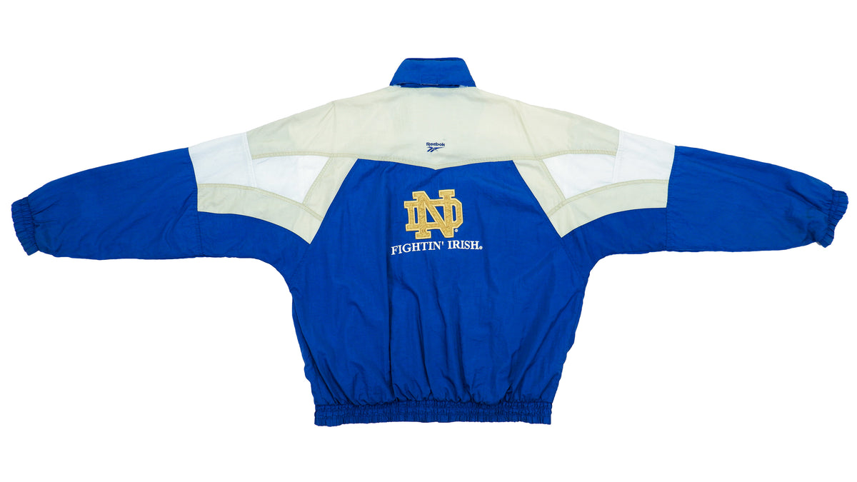 Reebok - Notre Dame Fighting Irish Windbreaker 1990s Large Vintage Retro