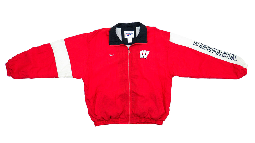 Reebok - Wisconsin Spell-Out Windbreaker 1990s Large Vintage Retro Football College