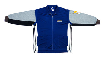 Adidas - Blue & Grey Tear-Away Track Jacket 1990s Large