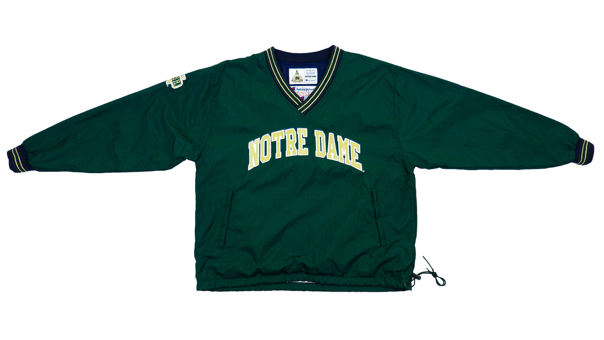 Champion - Nortre Dame Spell-Out Pullover 1990s Large Vintage Retro Football