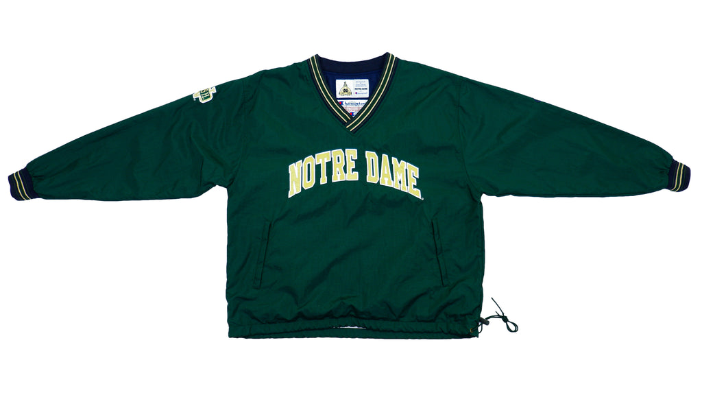 Champion - Nortre Dame Spell-Out Pullover 1990s Large Vintage Retro Football