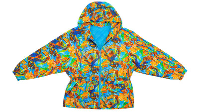 Ellesse - Blue & Orange Crazy Pattern Ski Jacket 1990s Medium