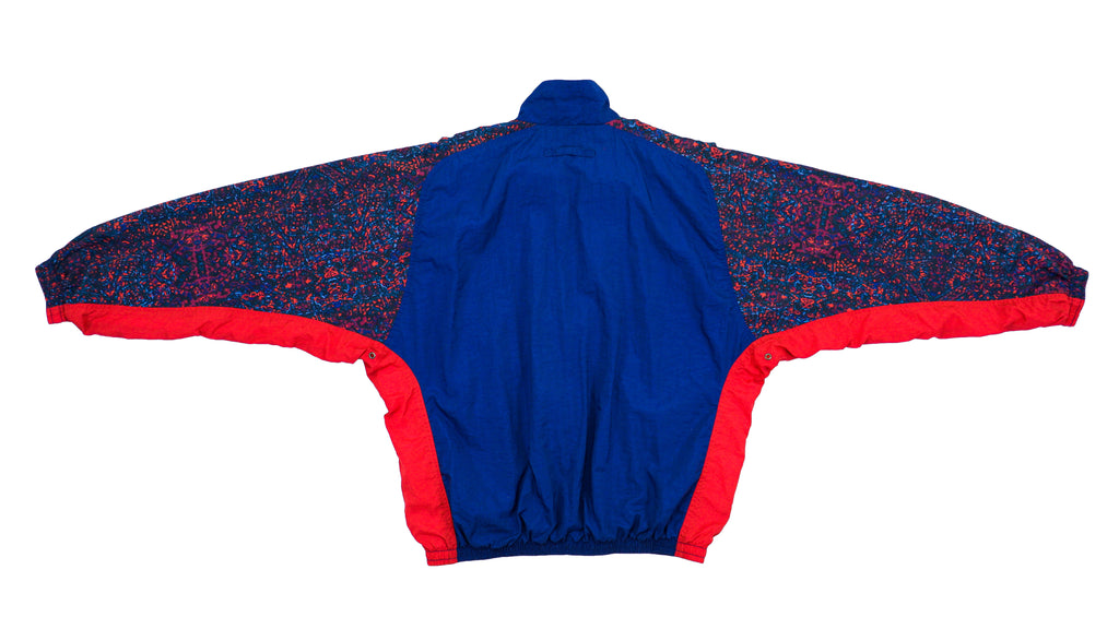 Nike - Blue & Red Patterned Windbreaker 1990s Medium Vintage Retro