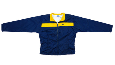 Reebok - Blue with Yellow Big Logo Windbreaker 1990s Medium