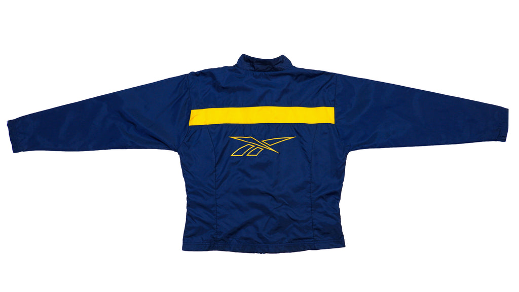 Reebok - Blue with Yellow Big Logo Windbreaker 1990s Medium Vintage Retro