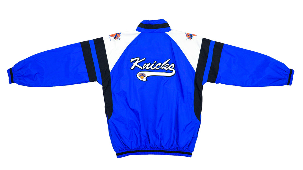 NBA (Mighty Mac) - New York Knicks Spell-Out Windbreaker 1990s Medium Vintage Retro Basketball