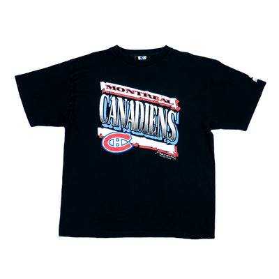 Starter - Black Montreal Canadiens T-Shirt 1990s X-Large