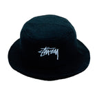 Stussy - Black Bucket Hat Fitted Vintage Retro