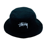 Stussy - Black Bucket Hat Fitted Vintage Retro