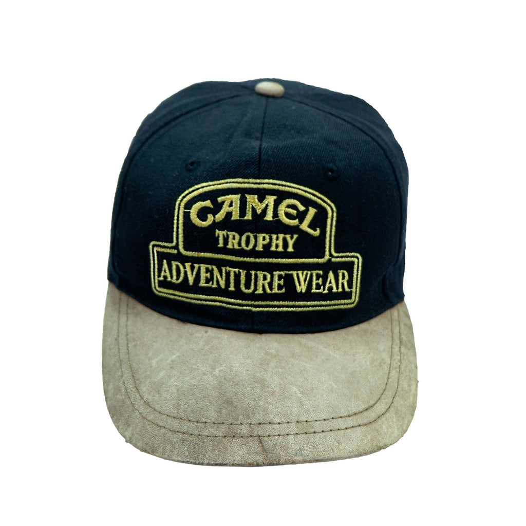 Camel - Black & Brown Snapback Hat 1990s Adjustable Vintage Retro