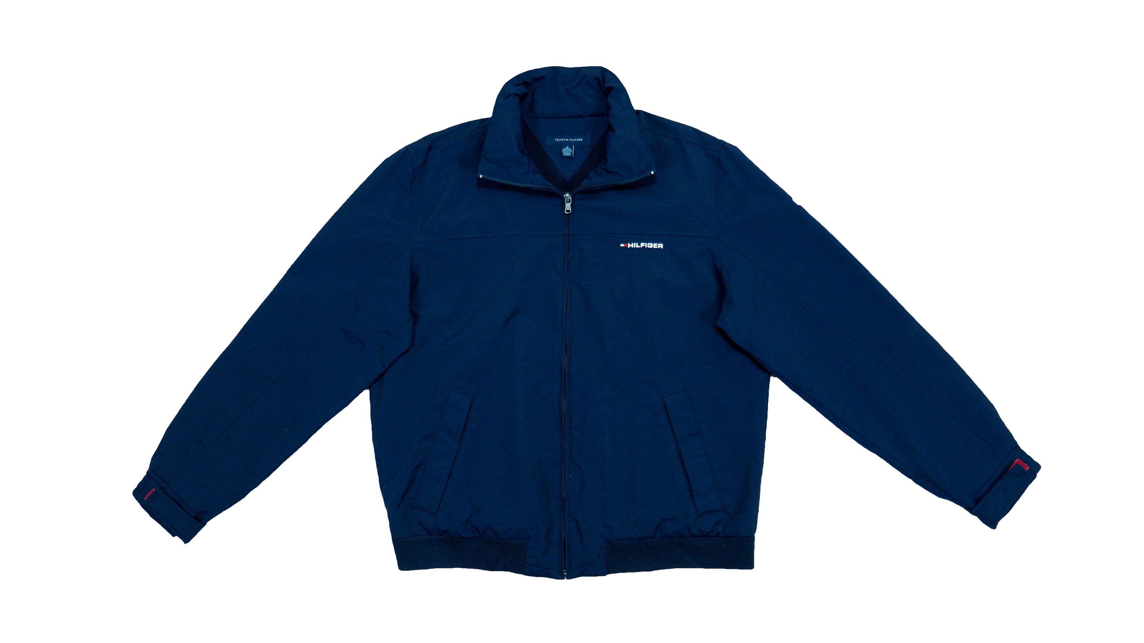 Tommy Hilfiger - Blue Harrington Spell-Out Jacket Medium Vintage Retro